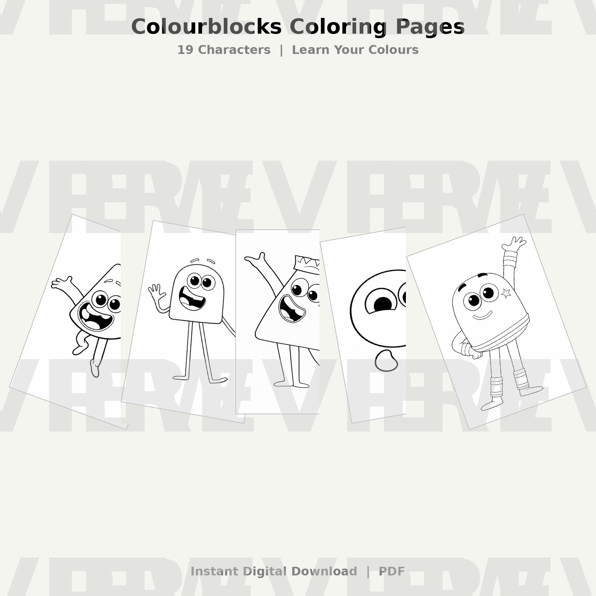 Learning Resources Colorblock Colourblocks Coloring Pages, Printable Coloring Book, Learn Colors ...