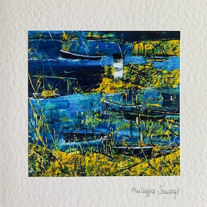 Boats and Harbours Handmade Greeting Card