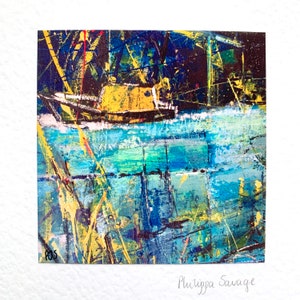 Boat at Sea Handmade Greeting Card
