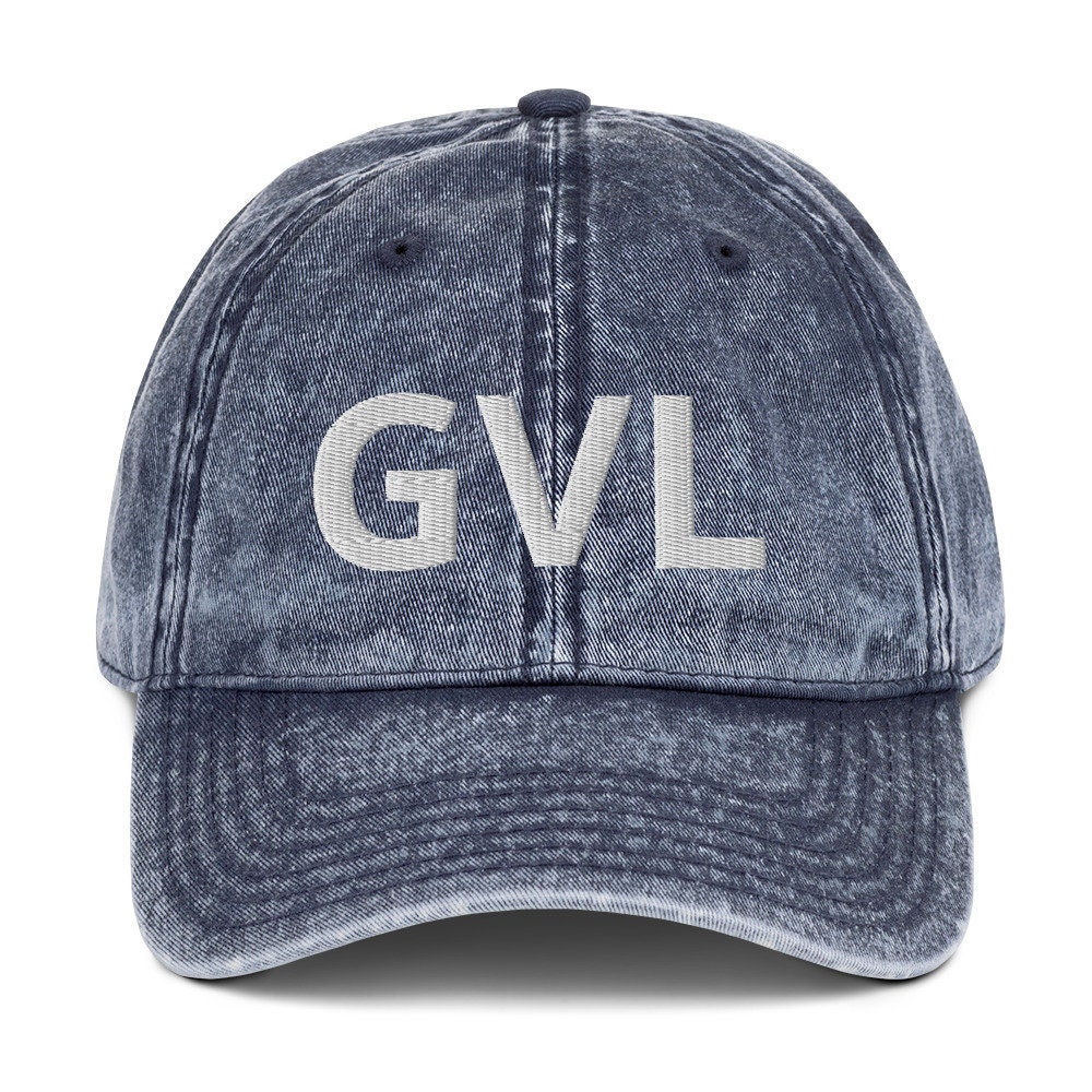 GVL hat White embroidery on black vintage baseball hat Etsy