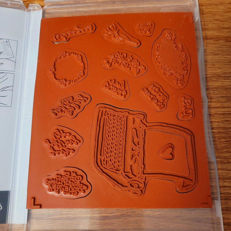 Stampin' Up Retired P.S. You're the Best Red Rubber Not Cling Stamp Set from 2018 Annual Catalog zdjęcie 2