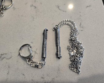 Starkiller Lightsaber Hilt Metal Charm Necklace or Keychain