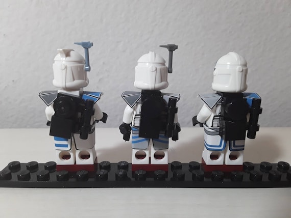 Lego Minifigure Star Wars Clone Army Customs Casque Phase 1 Sand Blue