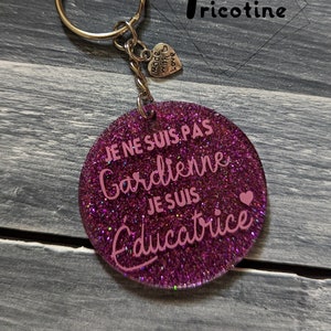 Resin keychain for educator