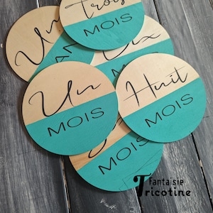 Wooden baby milestone tablet