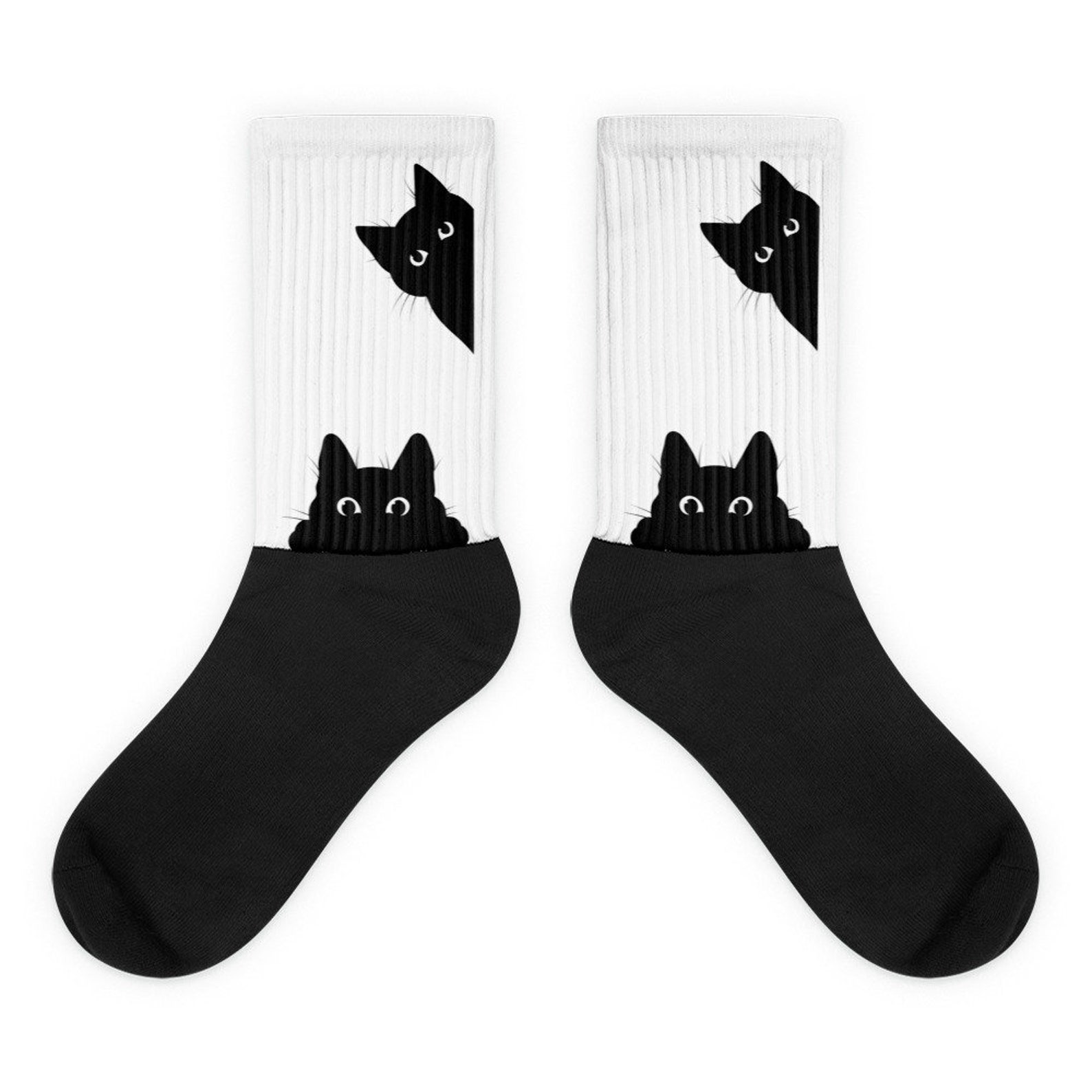 Cute Black Cat Socks Unisex Assorted Sizes Etsy