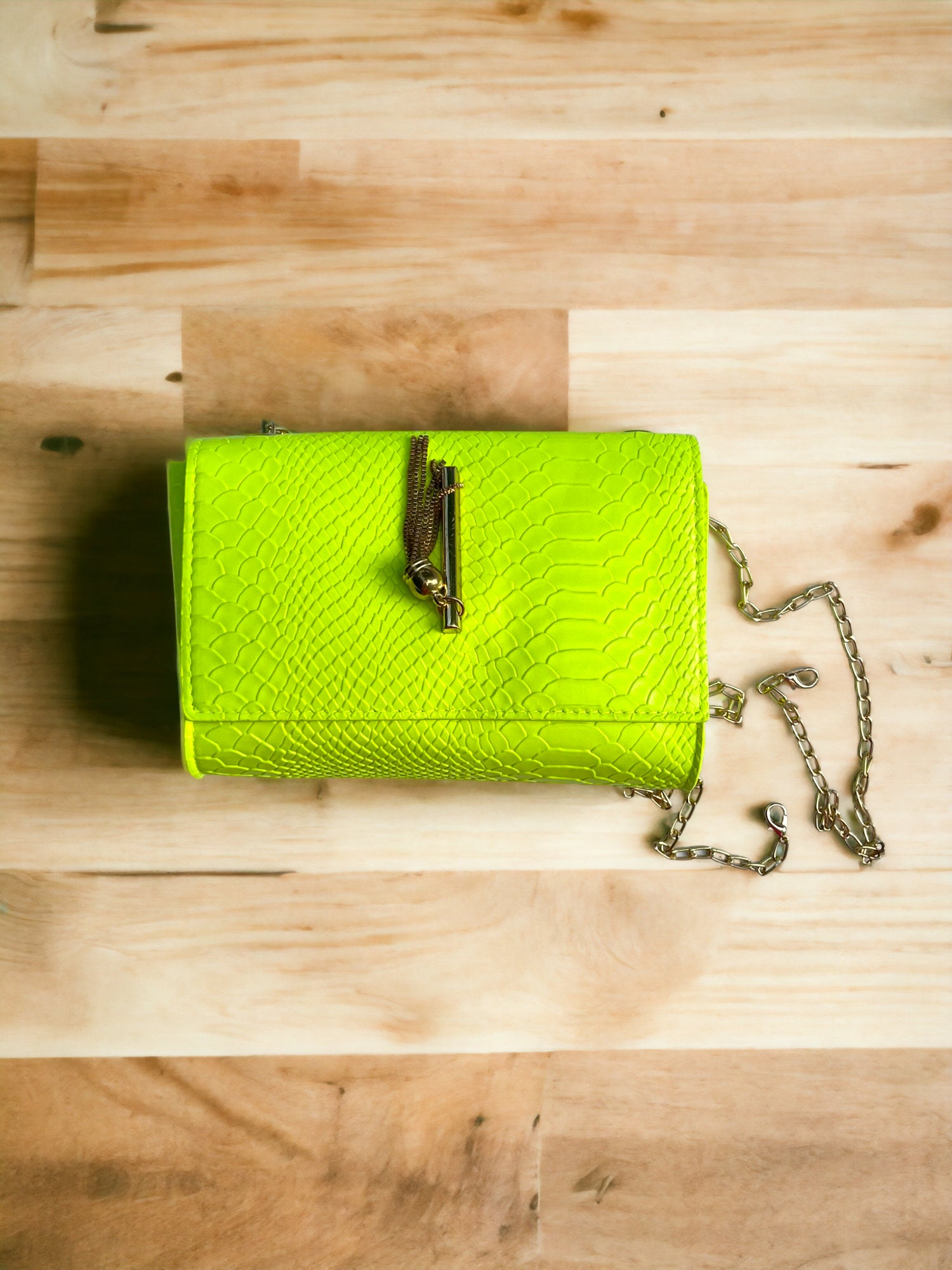 Nano Lime Green Mini Box Bag | Modern Myth