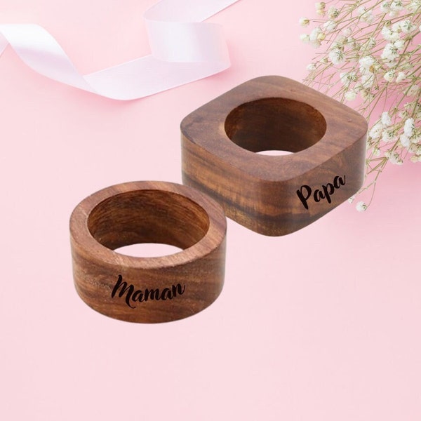 Personalized wooden napkin ring | Table decoration | Tableware | Personalized plate cutlery | Secret Santa Christmas Gift