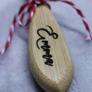 Personalized cutlery in wood and silicone for baby birth... Ideal gift for birth, baptism, birthday image 9