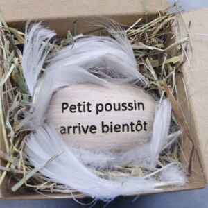 Oeuf en bois personnalisé pour annonce de grossesse originale, futur bébé, demande parrain marraine, annonce naissance proches grands parent image 8