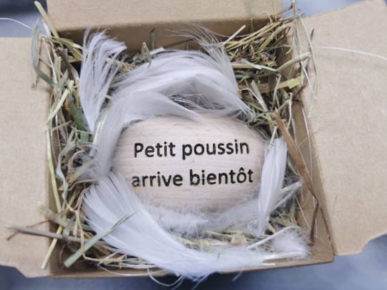 Oeuf en bois personnalisé pour annonce de grossesse originale, futur bébé, demande parrain marraine, annonce naissance proches grands parent image 8