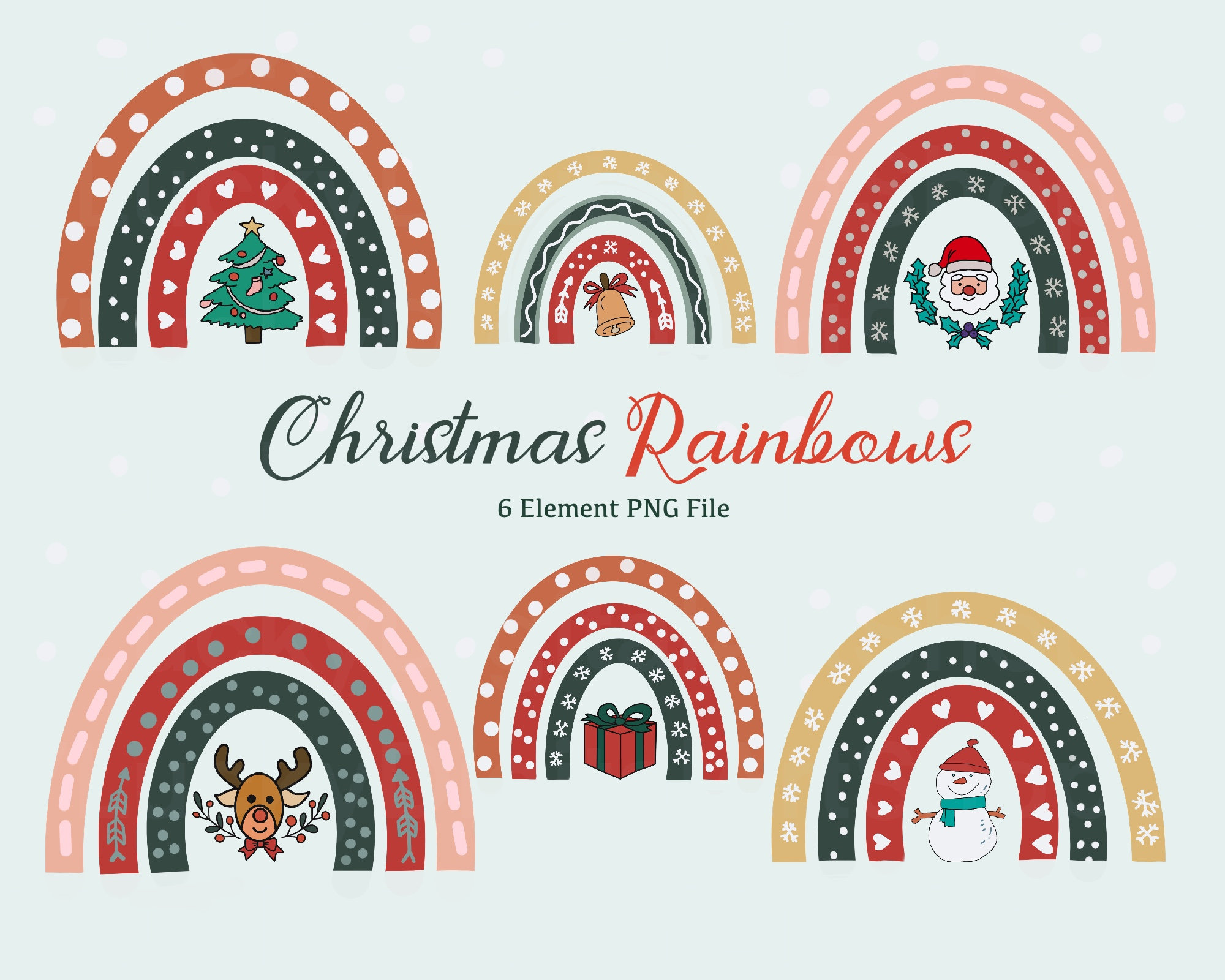 Weihnachten Regenbogen Clip Art Handgemalt Festlicher Etsy Weihnachten Regenbogen Clip Art Handgemalt Festlicher Etsy