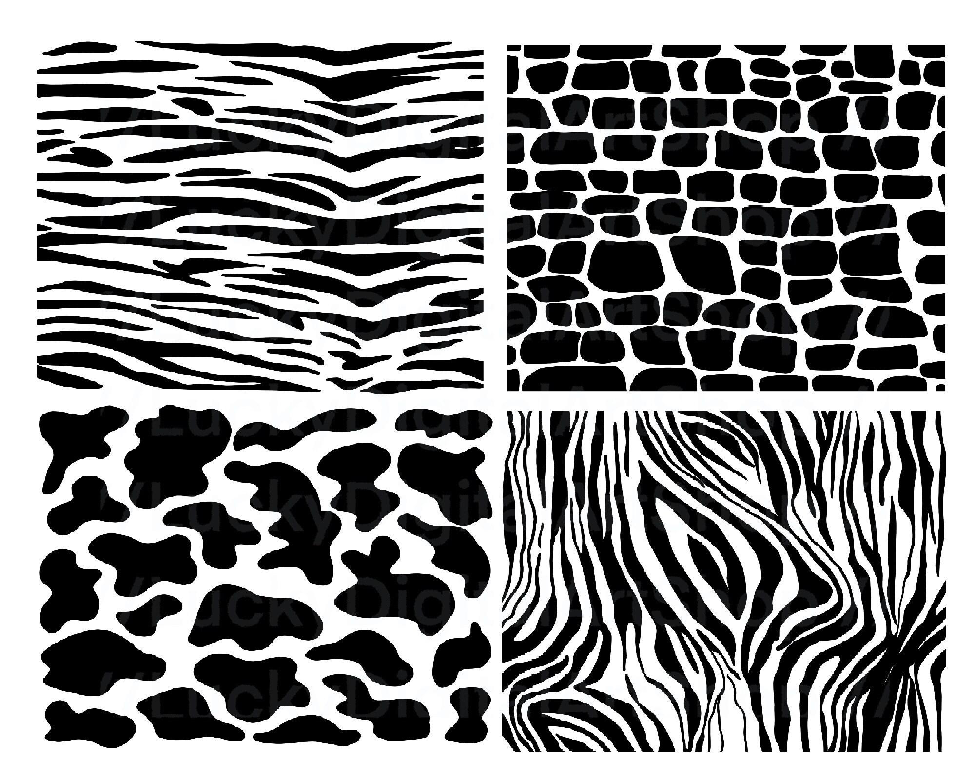 Animal prints svg png bundle hand drawncow print svgtiger Etsy