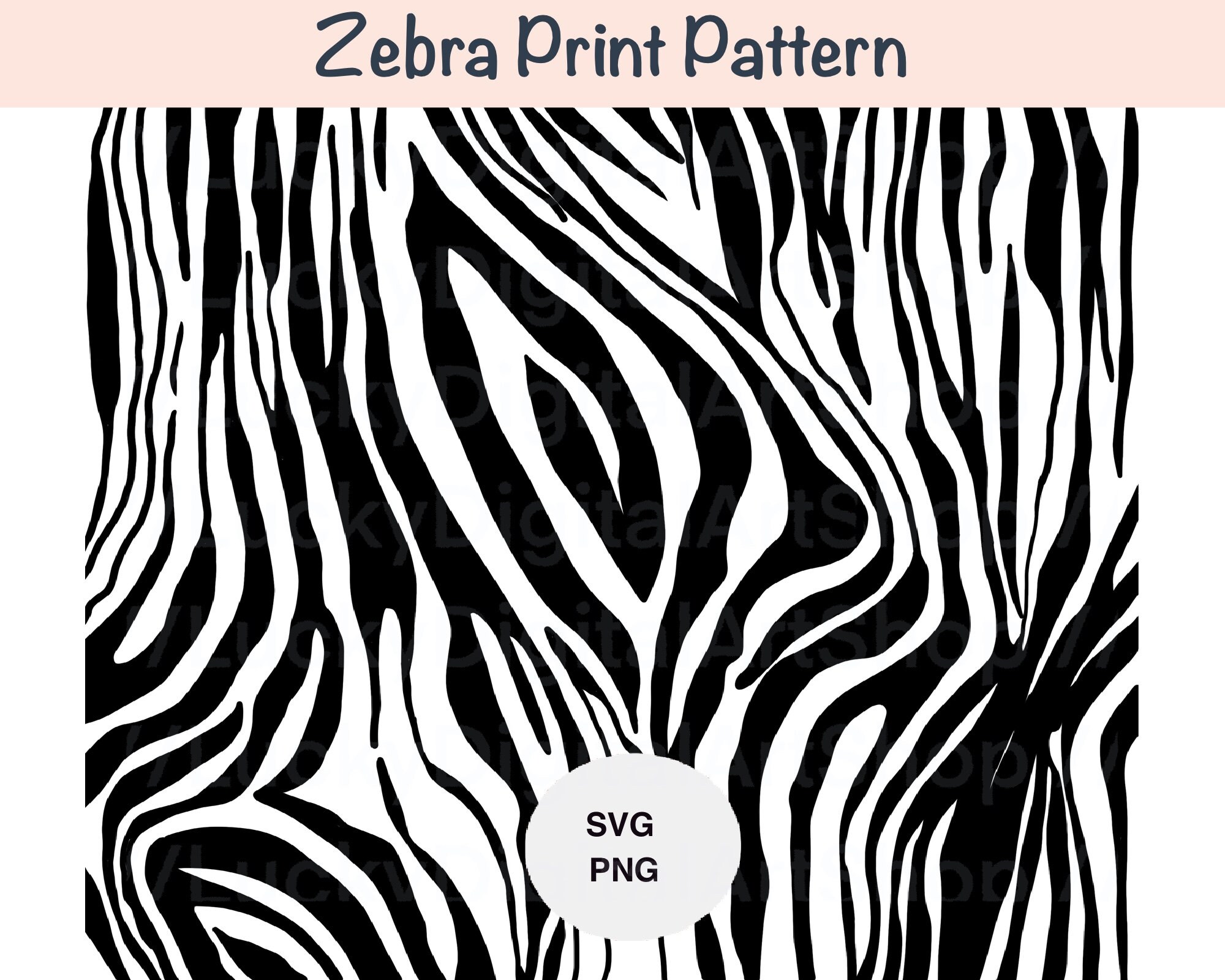 Zebra Print Pattern SVG Animal Print Digital Download file svg Etsy