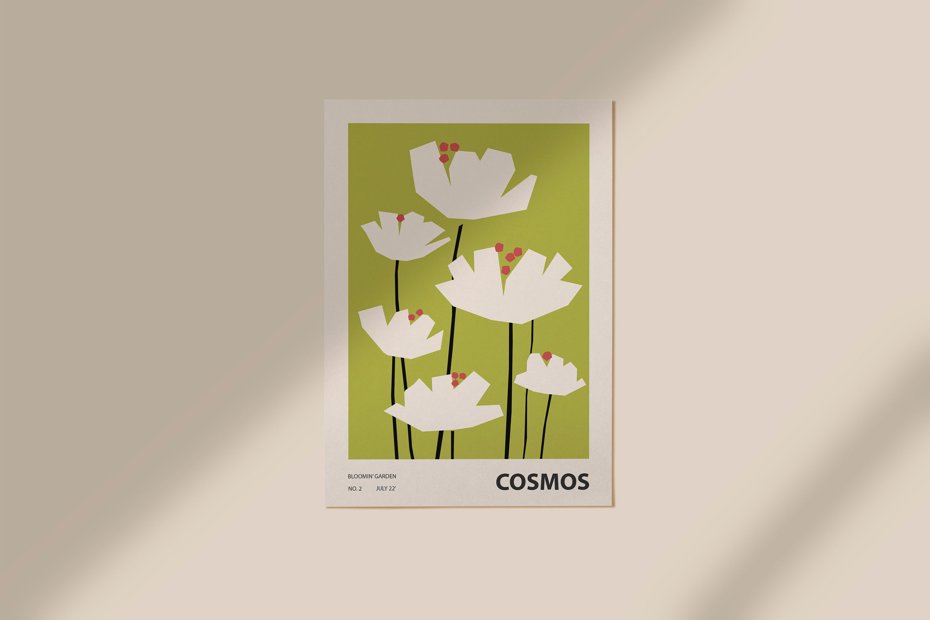 Colorful Flower Illustration Print, Abstract Botanical Wall Art ...