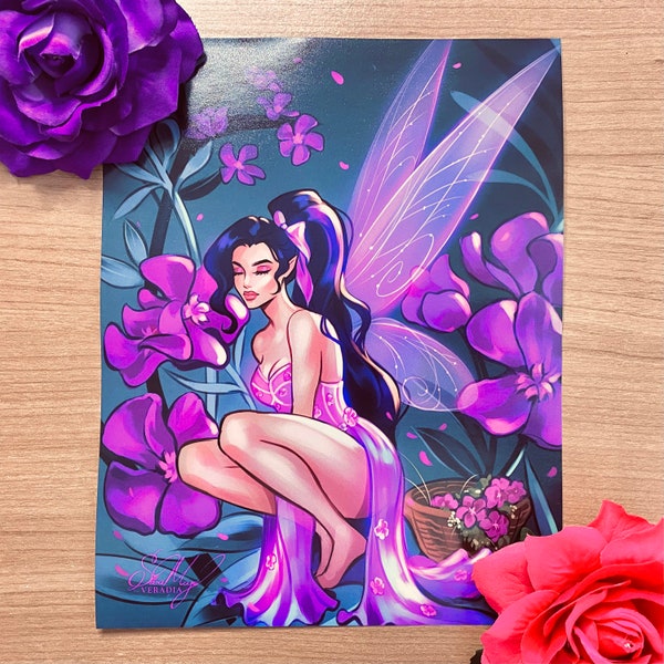 Lilac Fairy - Floral Dress - Fantasy Art