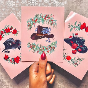 Cartes festives de chapeau floral