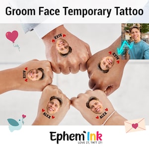 Temporary Groom Face Tattoos – Personalized Designs for Bachelorette Party, Hen Party Favors, and Games | Bachelorette Favor