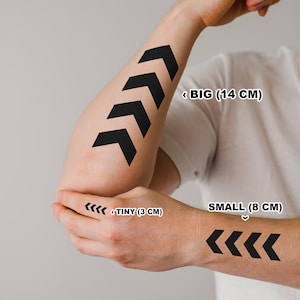 Temporary Tattoo One Direction in Tribute to Liam - Chevron 4 Arrows Symbol - One Direction Tattoo - 3 Sizes available