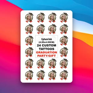 Personalisierte Temporäre Tattoos für Abschlussfeier, Abschlussgeschenk, Partygeschenk für Absolventen, Perfekt für Abiturienten, Studenten