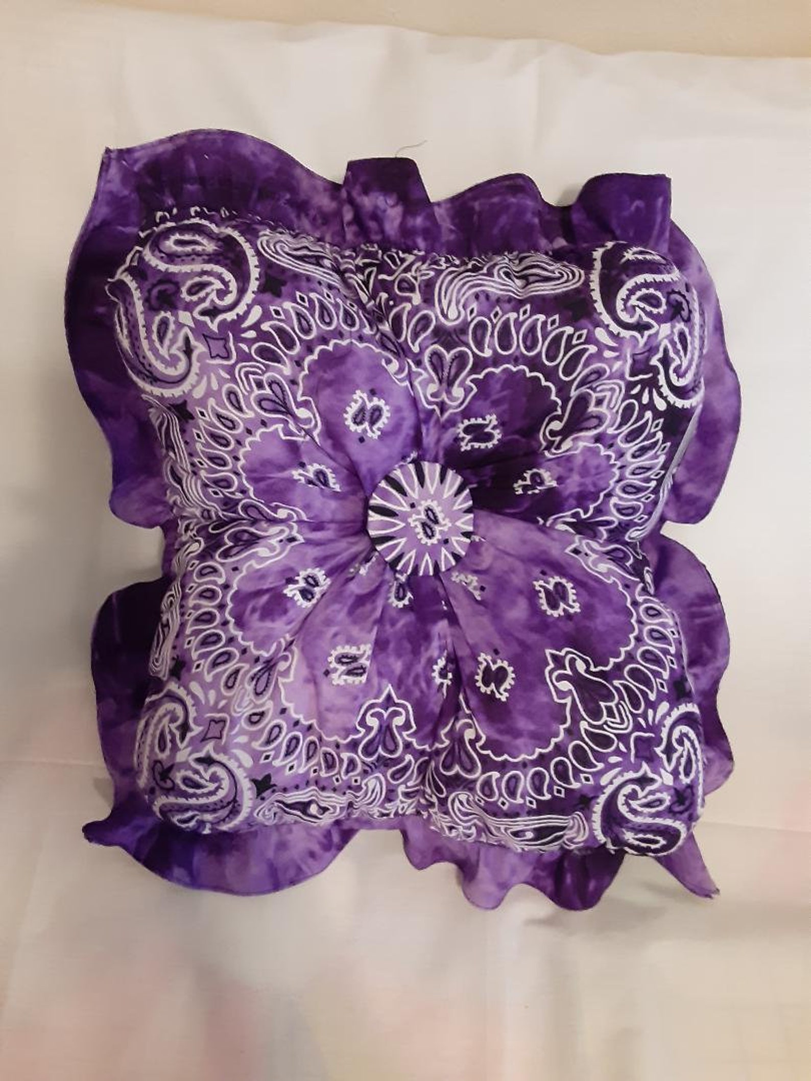 Purple TieDyed Bandana Pillow Etsy