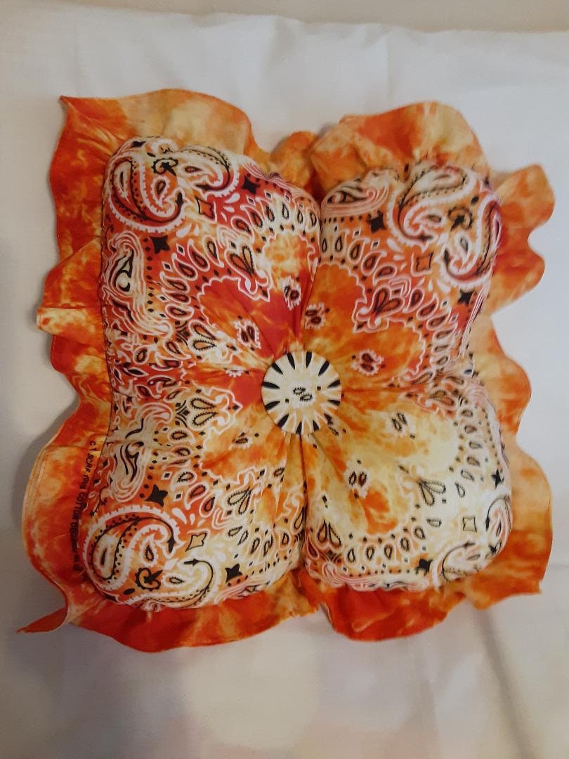 Orange Tie Dyed Toss Pillow Etsy