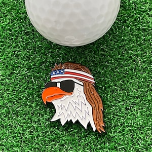 Patriotic &#39;Merica Eagle Golf Ball Marker - Golf Gift, Golf Accessory, Fun Golf, Boyfriend Golf, Husband Golf, Golf Gift Idea, Christmas Gift
