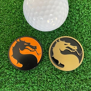 Mortal K Inspired Ball Marker Set of 2 - Golf Gift, Golf Accessory, Fun Golf, Boyfriend Golf, Husband Golf, Custom Golf, Christmas Gift