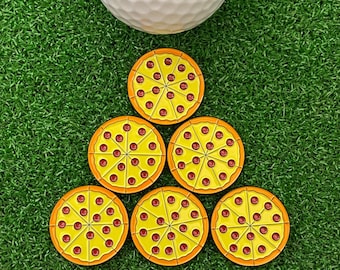 Pizza Golf Ball Markers Pack - Golf Gift, Golf Accessory, Boyfriend Golf, Husband Golf, Custom Golf, Christmas Gift