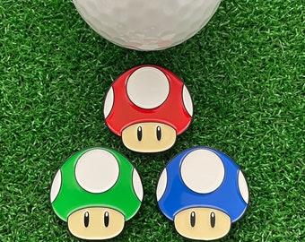 Mushroom Golf Ball Marker Set - Fun Golf Accessory or Awesome Golf Gift Idea, Boyfriend Golf, Husband Golf, Dad Golf, Christmas Gift
