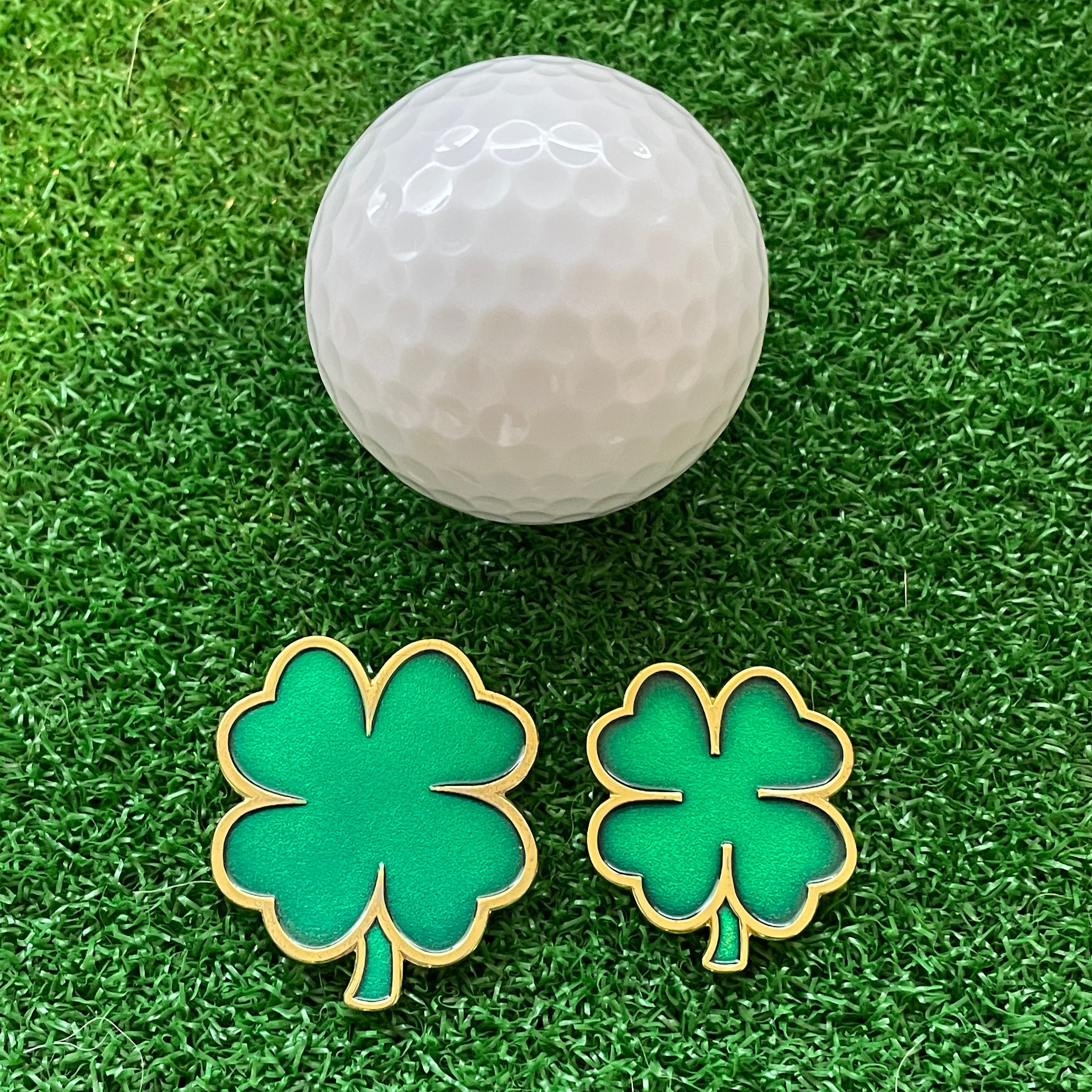 Green Four Leaf Clover Golf Ball Markers - Golf Gift, Golf