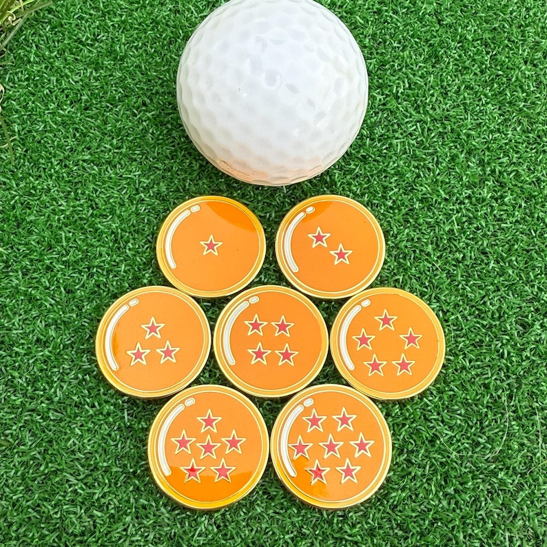 Dragon Golf Ballz, Ball Markers 7 Pack - Quarter Size, Magnetic, Golf Gift, Golf Accessory, Boyfriend Golf, Husband Golf, Custom Golf