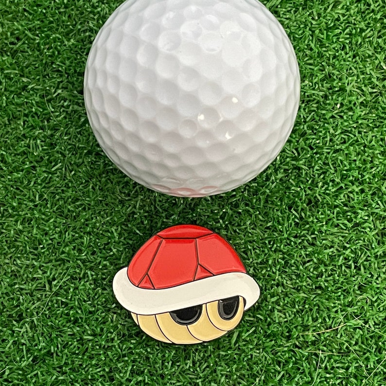 Triple Threat Golf Ball Marker Set Fun Golf Accessory or Awesome Golf Gift Idea, Boyfriend Golf, Husband Golf, Dad Golf, Christmas Gift Red Shell Only