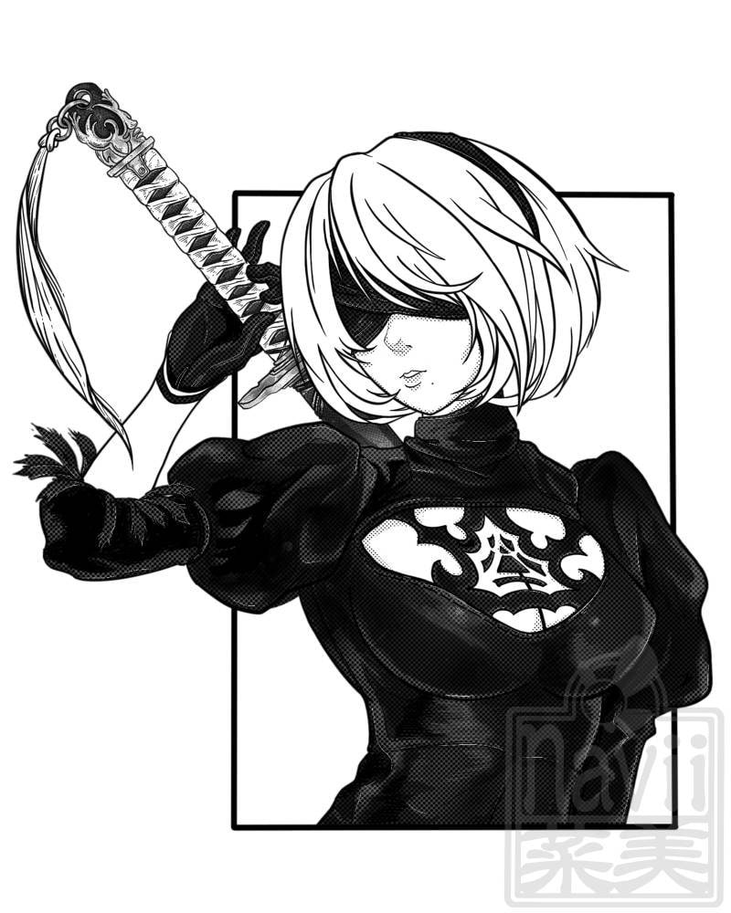 female anime character 2B (Nier: Automata) Nier: Automata #2B