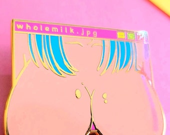 Pin de esmalte de leche entera