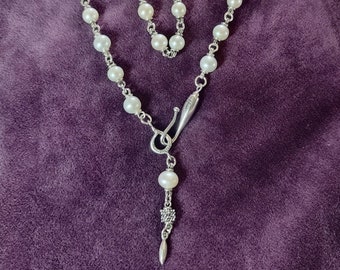 Michael Dawkins Pearl Lariat Necklace 925