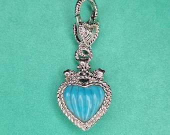 Judith Ripka Turquoise Heart pendant enhancer charm