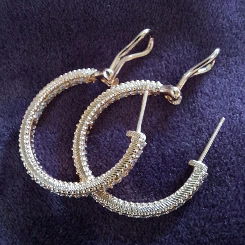 Judith Ripka Rose Gold CZ Hoop Earrings - Etsy