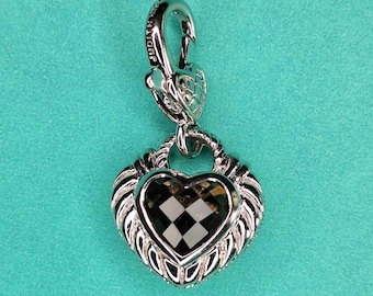 Judith Ripka Smoky Topaz Heart pendant enhancer charm