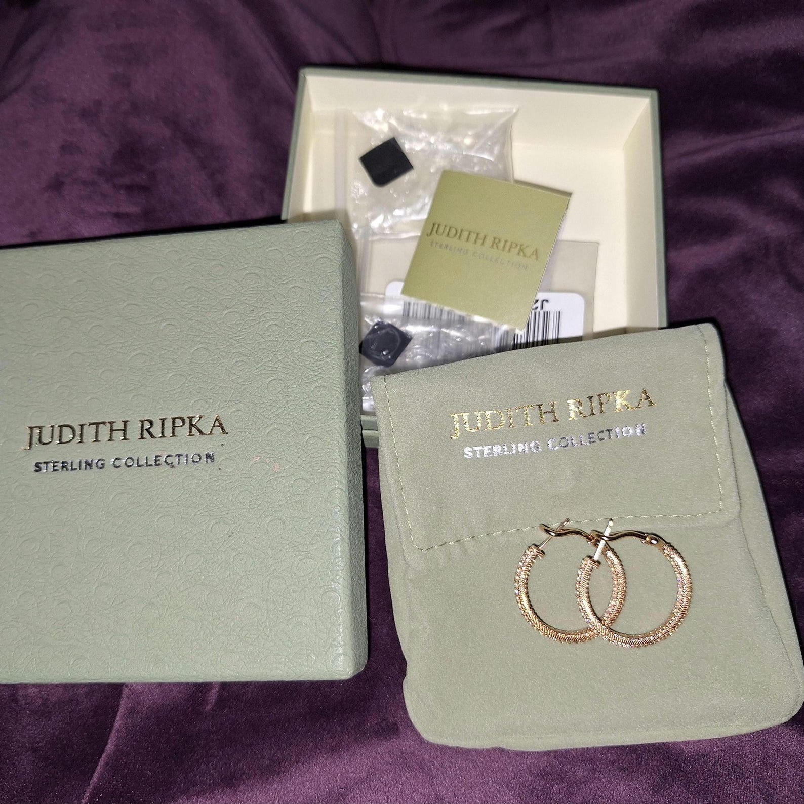 Judith Ripka Rose Gold CZ Hoop Earrings - Etsy