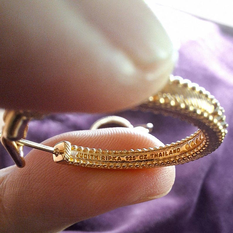 Judith Ripka Rose Gold CZ Hoop Earrings - Etsy
