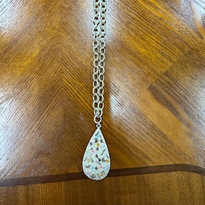 Vintage Sarah Coventry Multicolor Rhinestone Gold Tone Teardrop Necklace