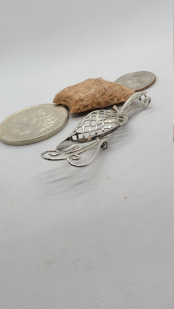 Sterling Silver Freeform Mid Century Modern Pin - image 1