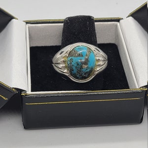Sterling Silver Vintage Natural Turquoise Ring
