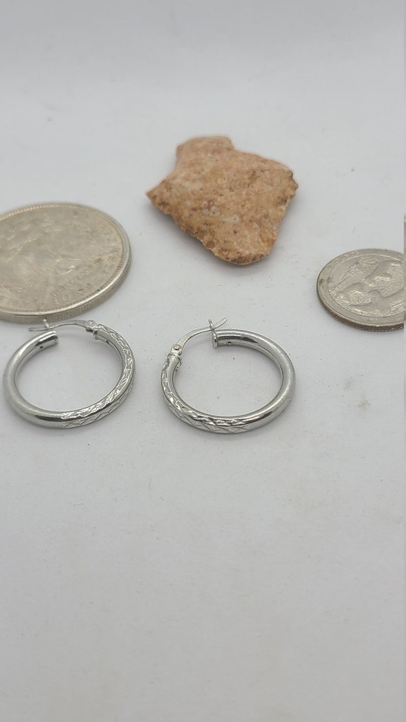 Sterling Silver Hammered Hoop Earrings