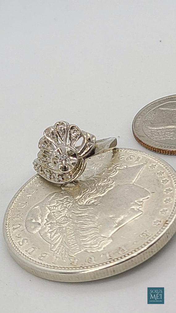 14K White Gold Vintage Diamond Rings - image 1