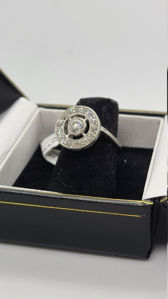 14K White Gold Vintage Diamond Ring - image 1