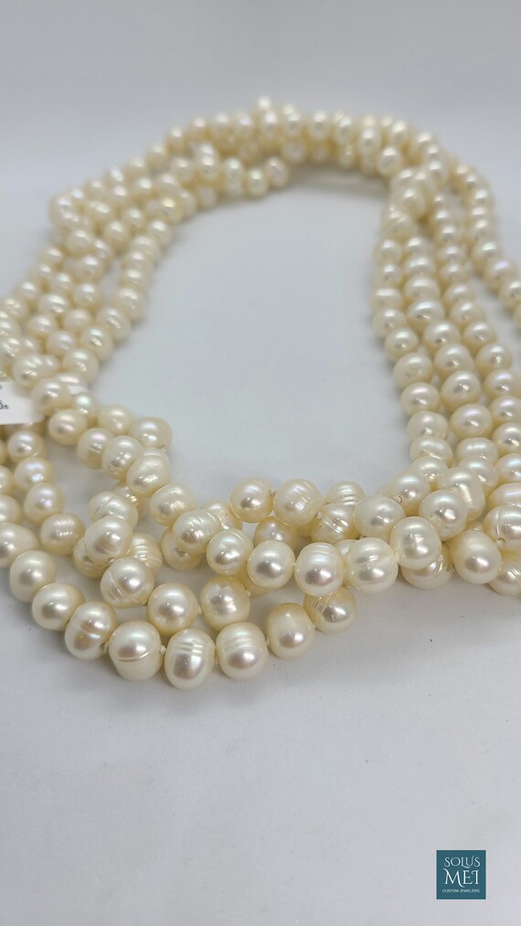 32" 8.25mm White Real Freshwater Pearl Necklace