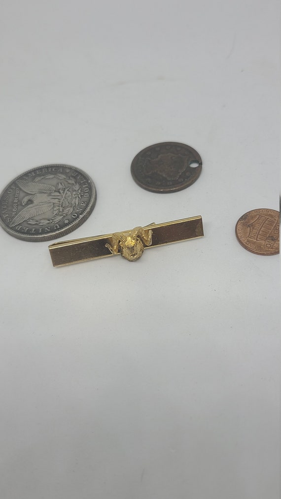 Vintage 12K Gold Filled Ram Tie Clip