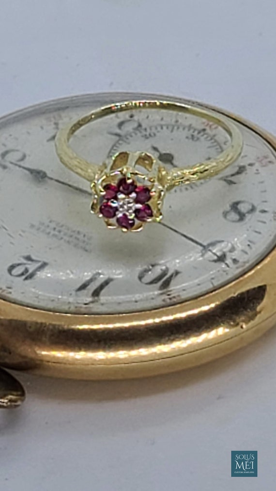 10K Yellow Gold Natural Ruby & Natural Diamond Rin